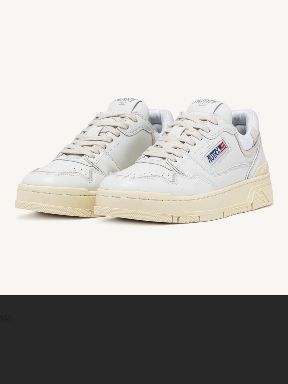 Autry Men's Low-Top White and Cream Leather Sneakers